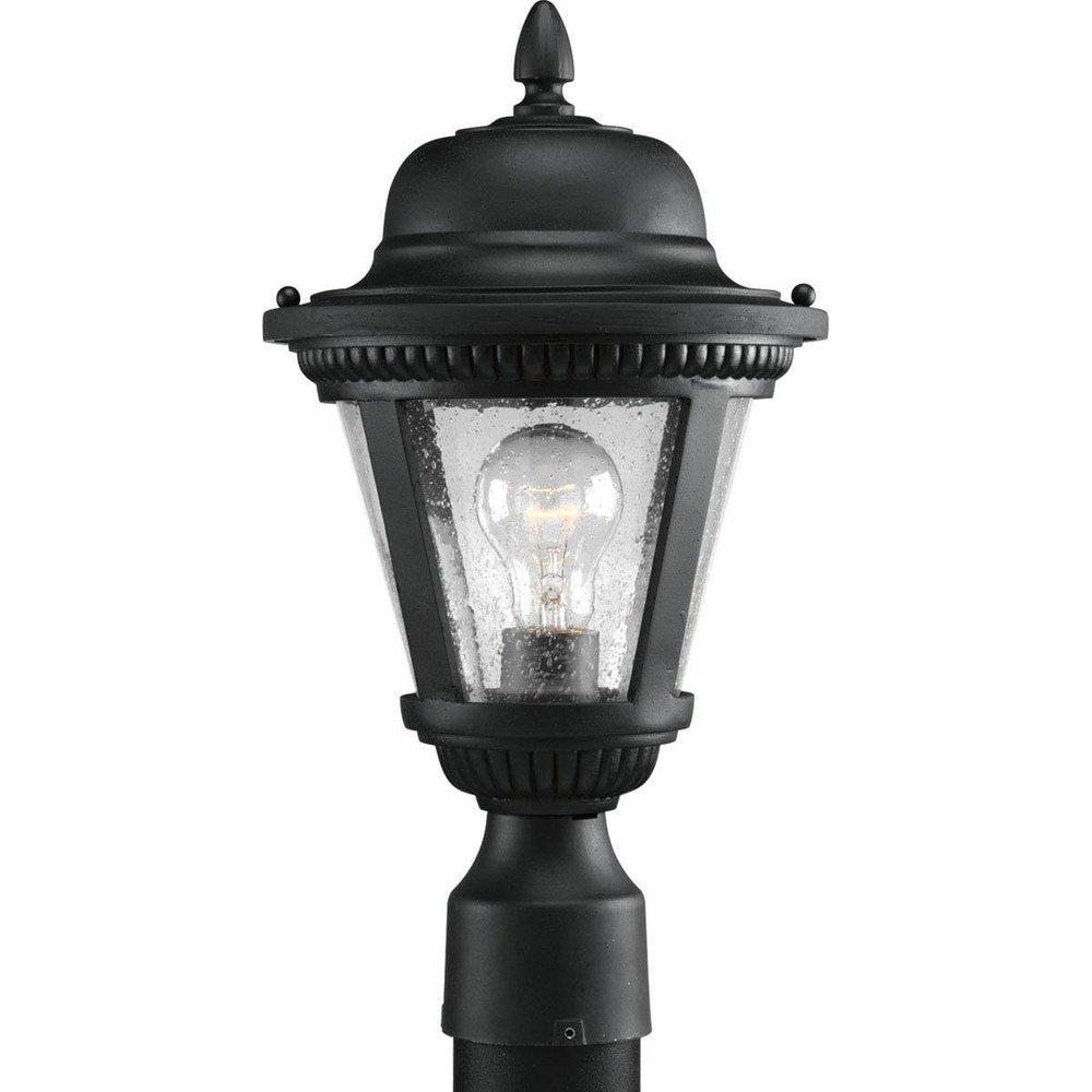 Progress Lighting Westport 16-1/4 in. 100 W 1-Light Medium Post Lantern in Black
