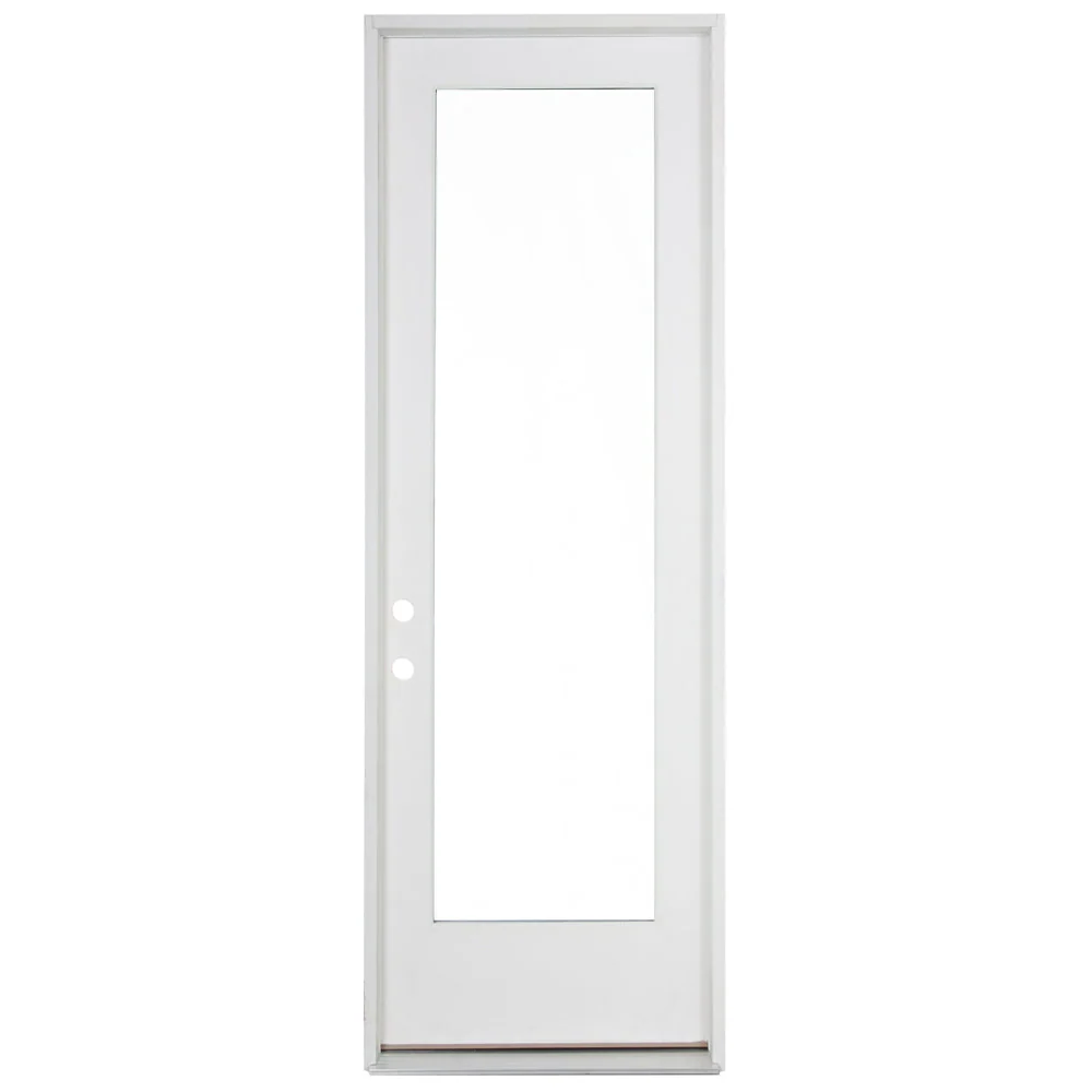 2/8x8/0 Primed Fiberglass Full Clear Exterior Door