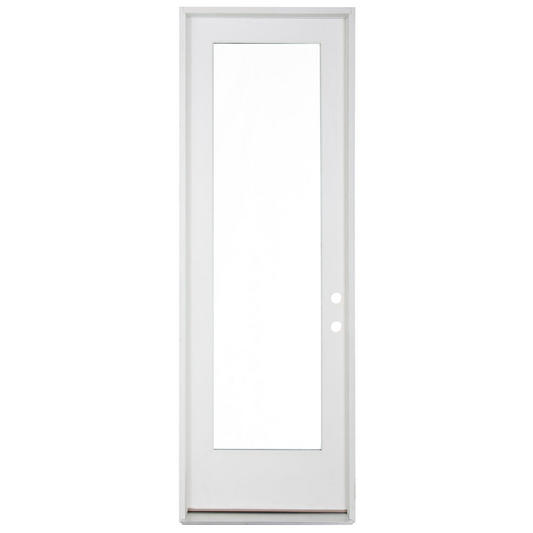2/8x8/0 Primed Fiberglass Full Clear Exterior Door