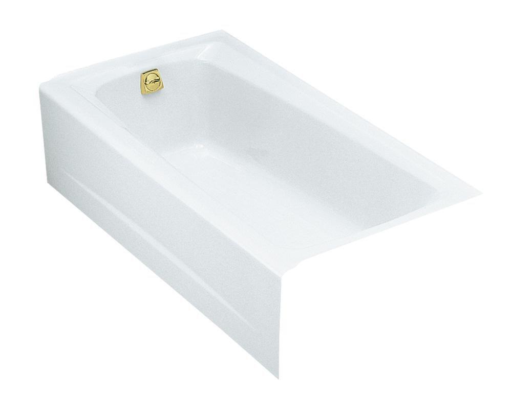 KOHLER Mendota® 60 in. x 32 in. Soaker Alcove Bathtub with Left Drain in White
