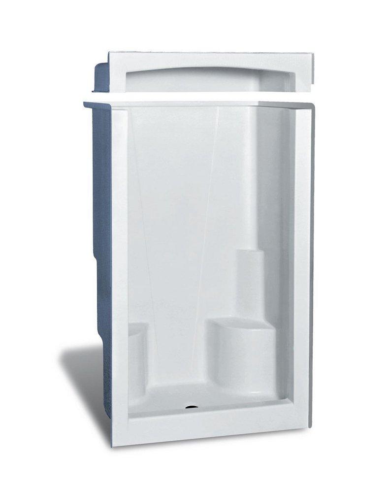 60 x 35-1/2 x 74-1/2 in. Alcove 2-Seat Shower Unit in White