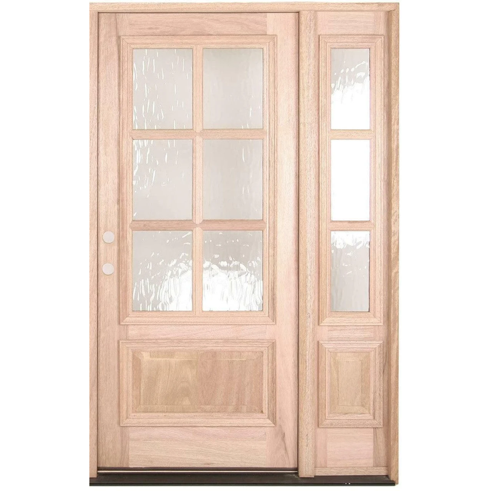 4/5x6/8 Exterior Mahogany Door with 6 Lites and One Sidelight