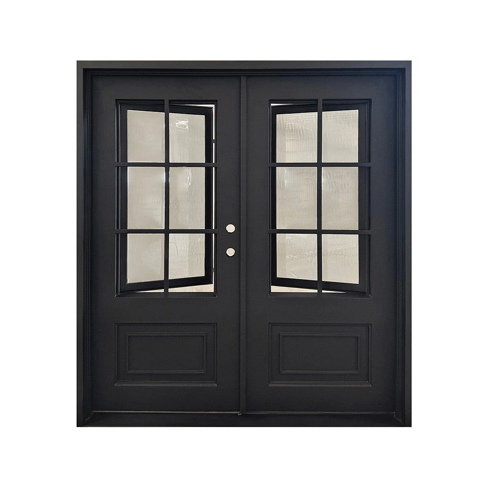 6/0x6/8 6 Lite Wrought Iron Prehung Front Door