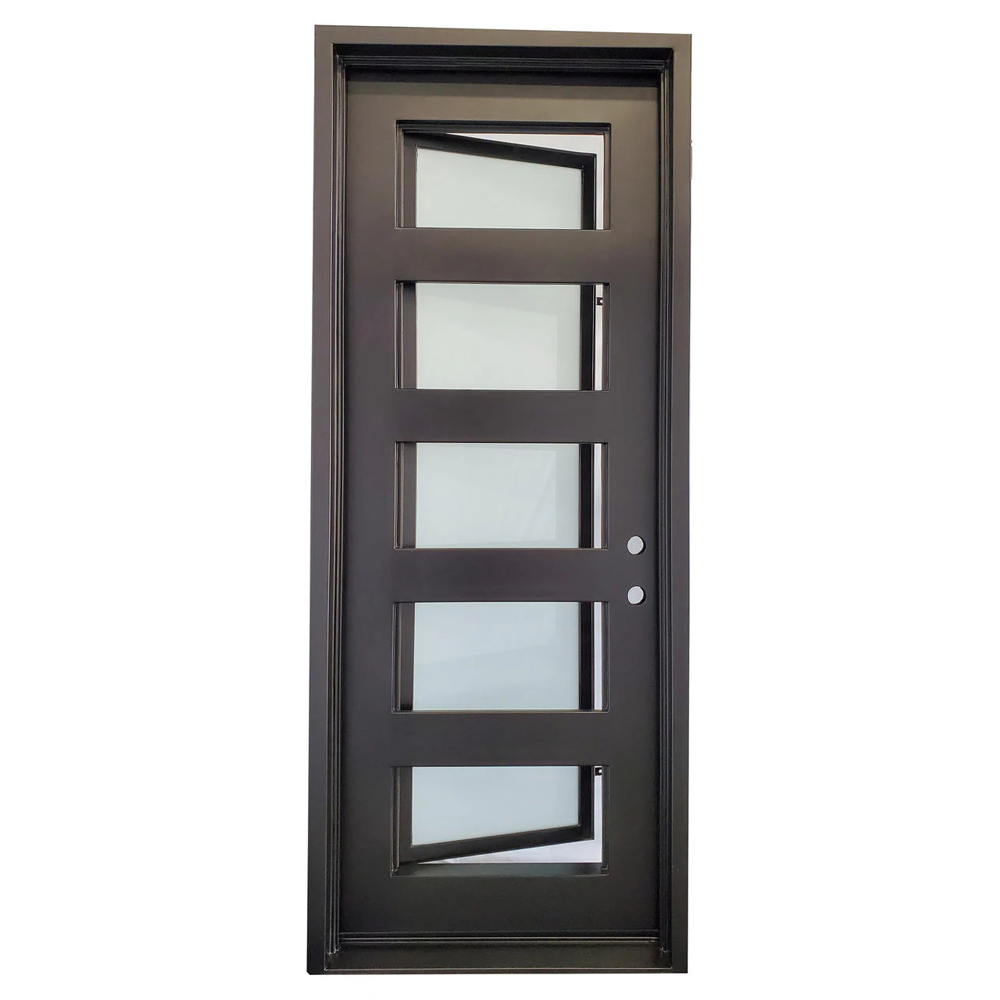 3/0x8/0 5 Lite Wrought Iron Exterior Prehung Single Door