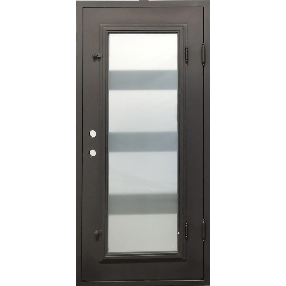 Frost 3/0x6/8 4 Lite Wrought Iron Prehung Front Door