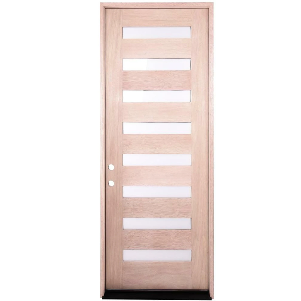 3/0x8/0 Exterior Mahogany Prehung Door | Modern 8 Lite