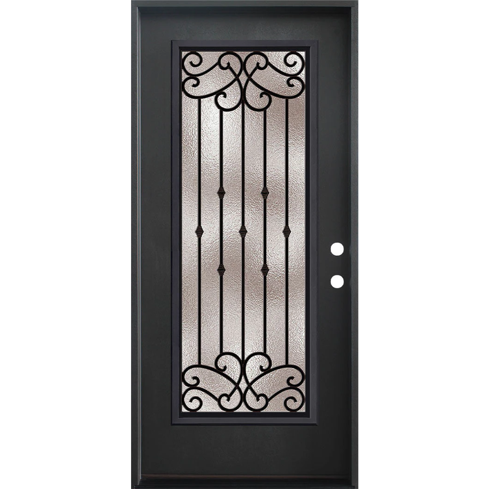 Blackburn 3/0x6/8 Single Prehung Fiberglass Door in Dark Brown