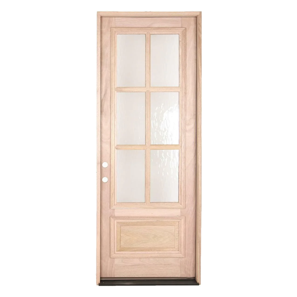 3/0x8/0 Exterior Mahogany Prehung Single Door With 6 Lites