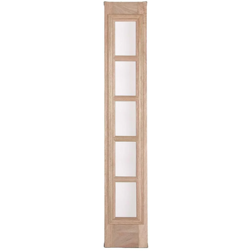 53 in x 80 in Exterior Wood Door | Horizontal Lines with Right Sidelight