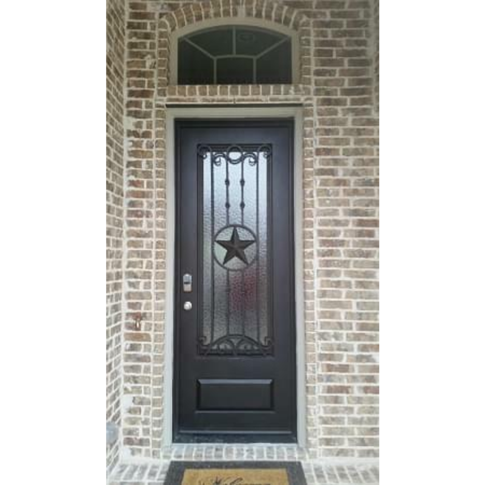 Texas Star 3/0x8/0 Wrought Iron Exterior Prehung Single Door