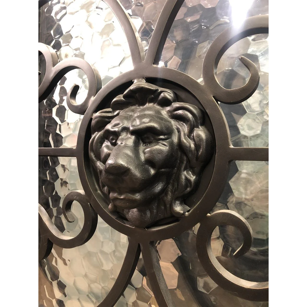 Lion 3/6x8/0 Wrought Iron Exterior Prehung Door