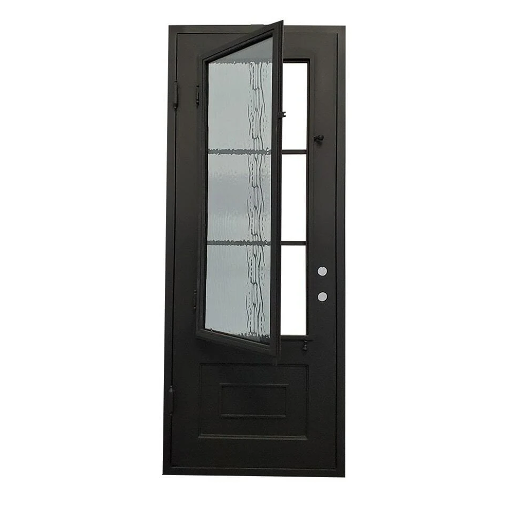 3/0x8/0 6 Lite Exterior Wrought Iron Prehung Door