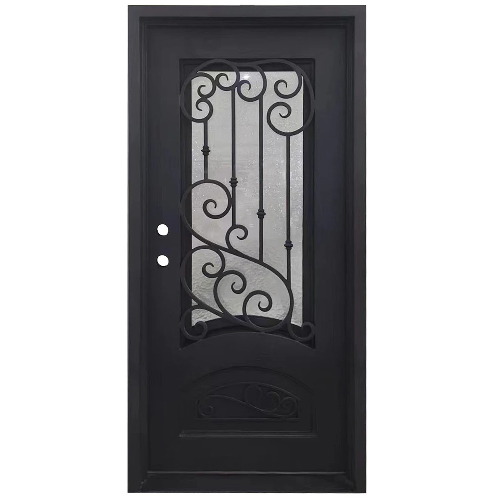 Bette 3/0x6/8 Bronze Exterior Wrought Iron Prehung Single Door