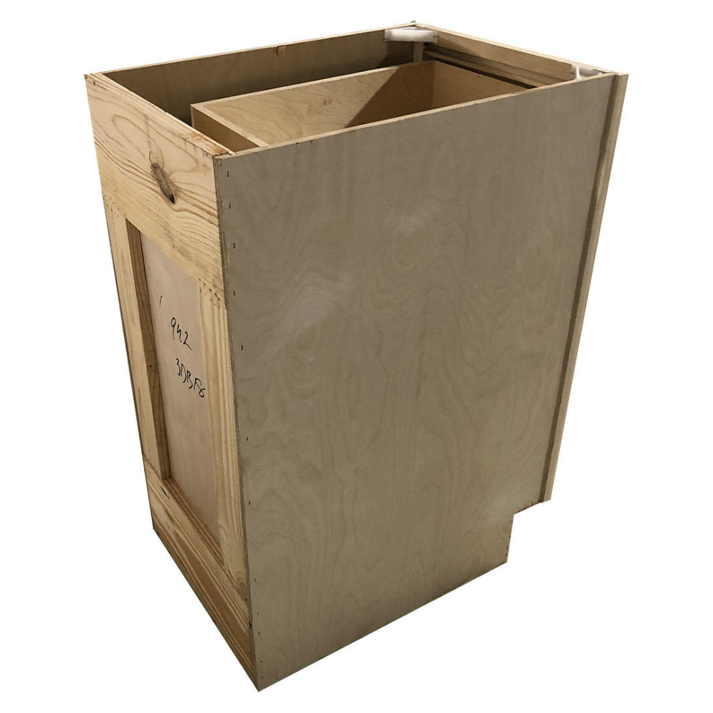 15 in. Drawer Base Vanity Cabinet in Unfinished Poplar | Shaker Style | 3 Drawer