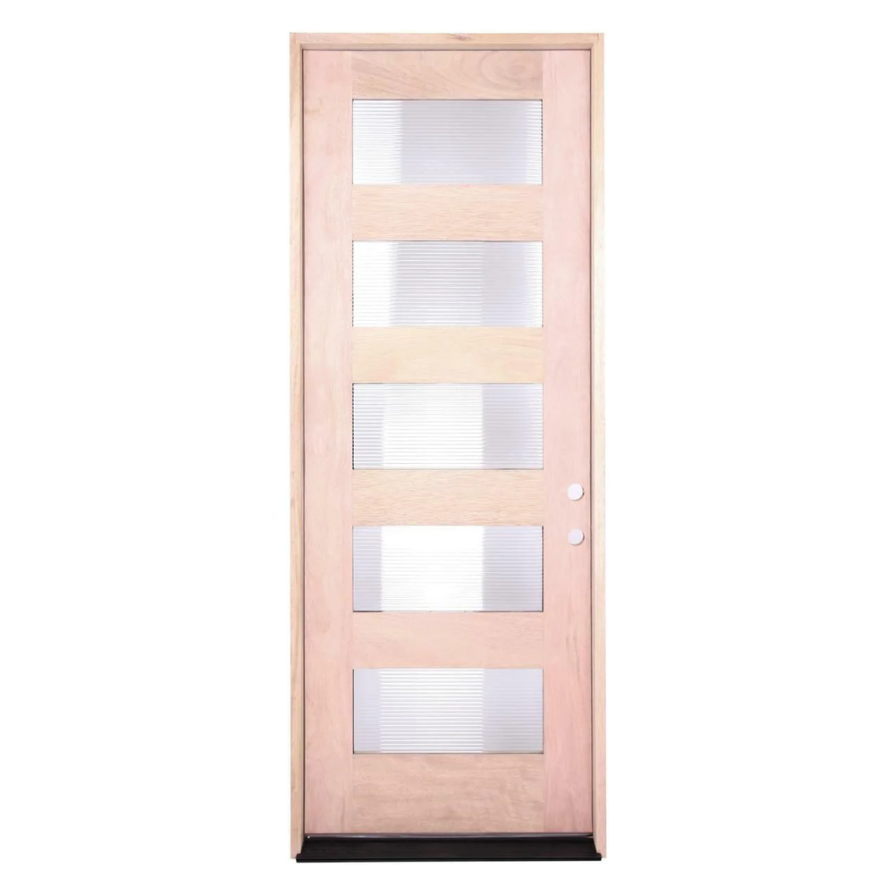 3/0x8/0 Mahogany Exterior Prehung Door | Modern 5 Lite