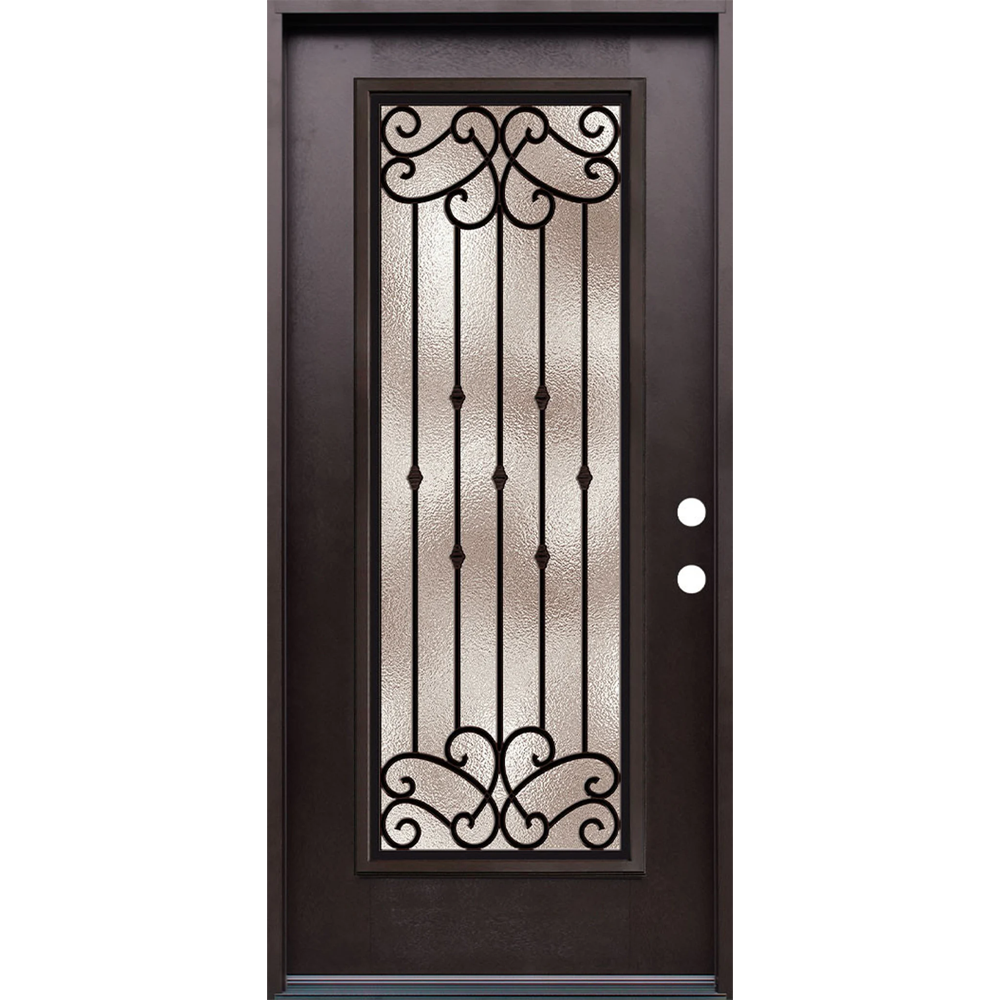 Blackburn 3/0x6/8 Single Prehung Fiberglass Door in Black