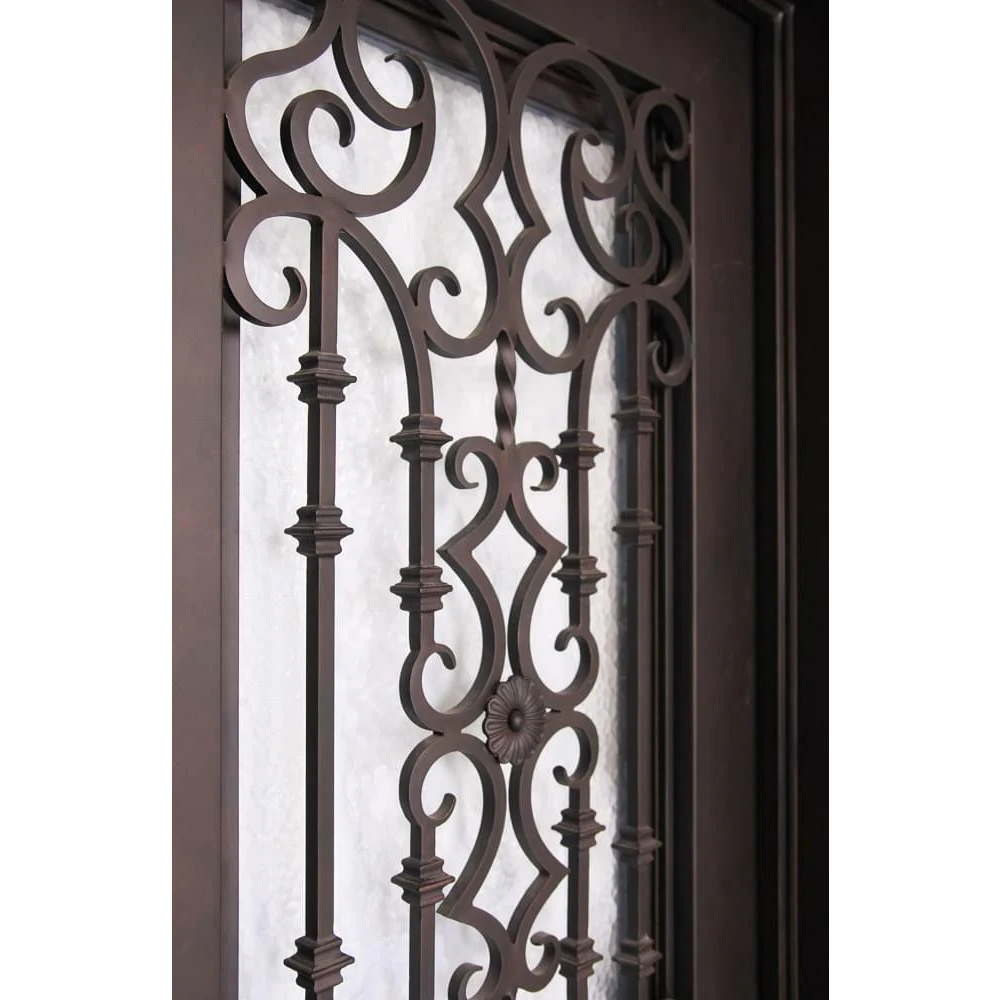 Audrey 3/0x6/8 Exterior Wrought Iron Prehung Door