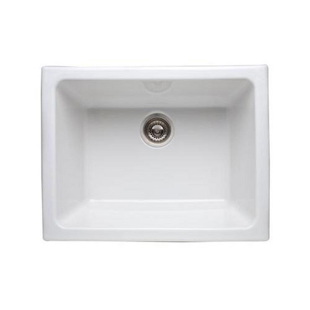 ROHL® Lombardia® 24 in. Undermount Fireclay Single Bowl Kitchen Sink in White