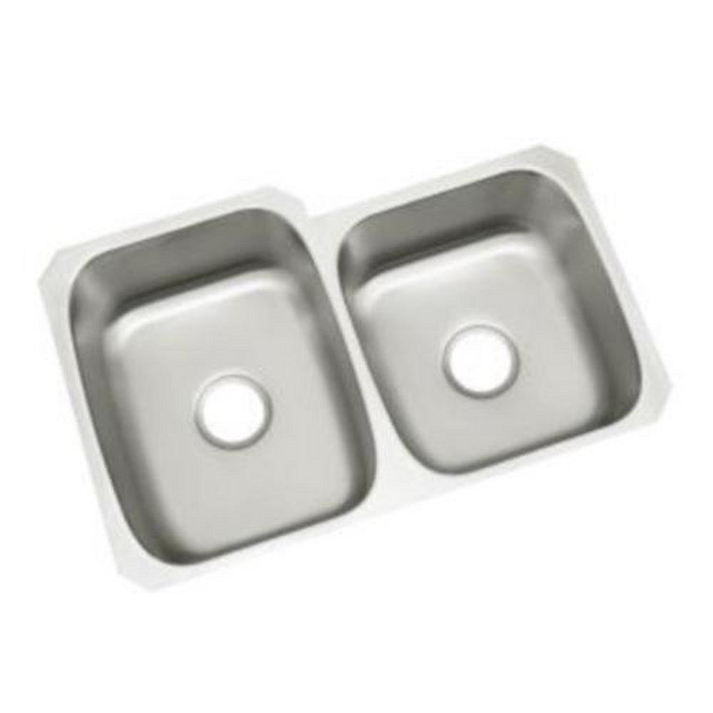 Sterling McAllister® 31-1/2 in. Undermount Stainless Steel Double Bowl Kitchen Sink in Luster Stainless Steel