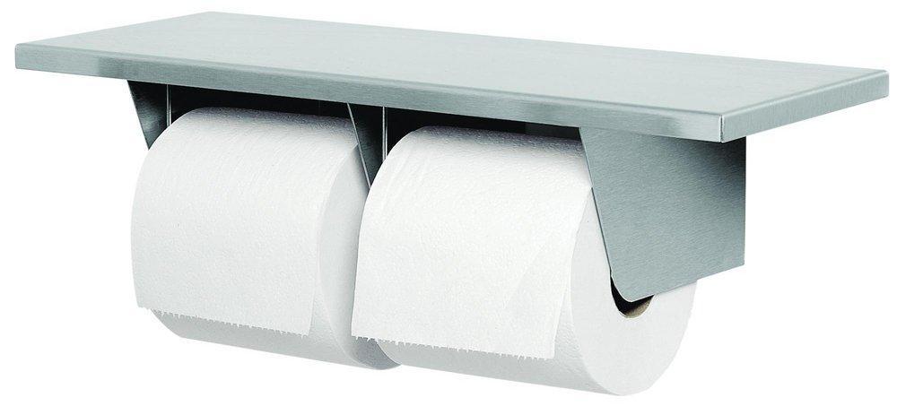 Bradley Corporation BradEx® Double-Roll Bath Tissue Dispenser with Stainless Steel Shelf in Architectural Satin