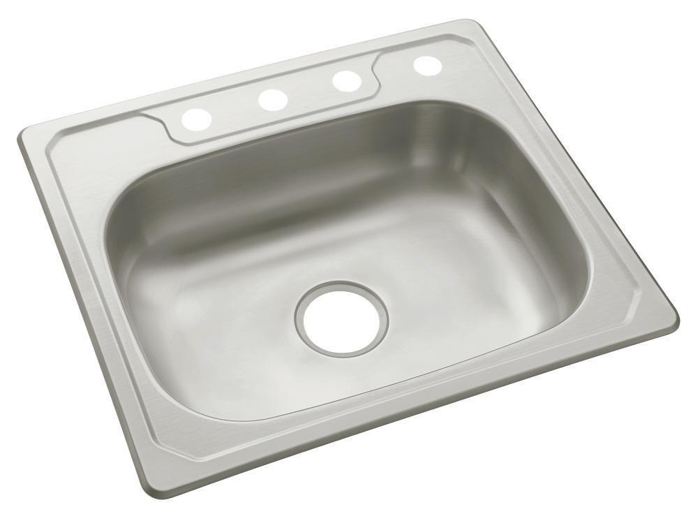 Sterling Middleton® 25 in. Drop-in Stainless Steel Single Bowl Kitchen Sink in Luster Stainless Steel