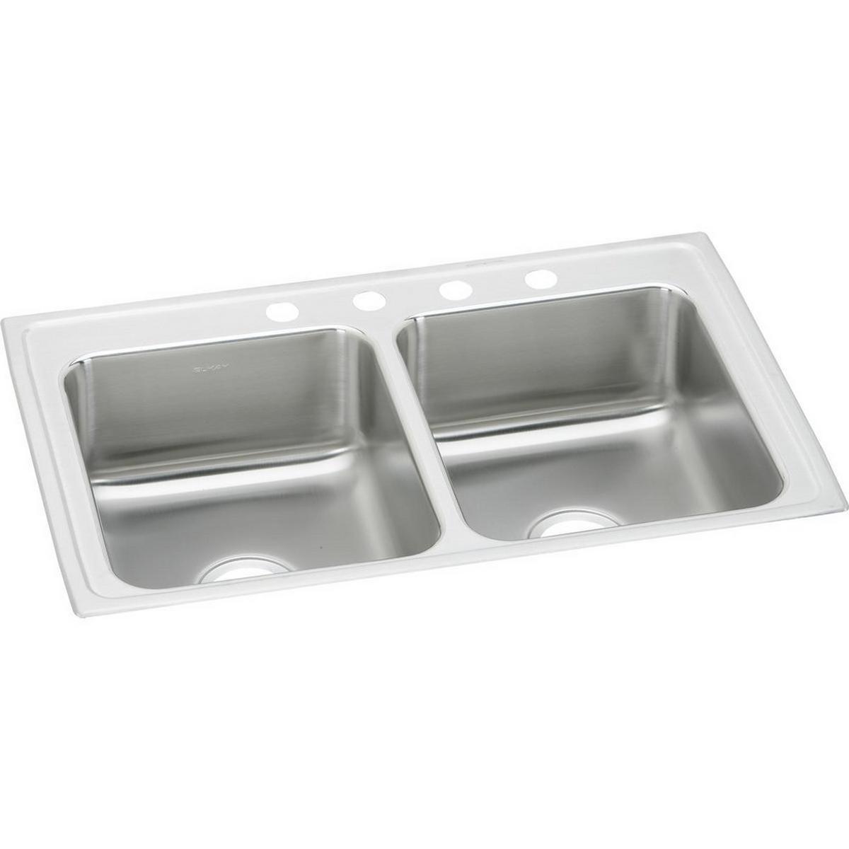 Elkay Lustertone® 33 in. Drop-in Stainless Steel Double Bowl Kitchen Sink in Lustrous Satin