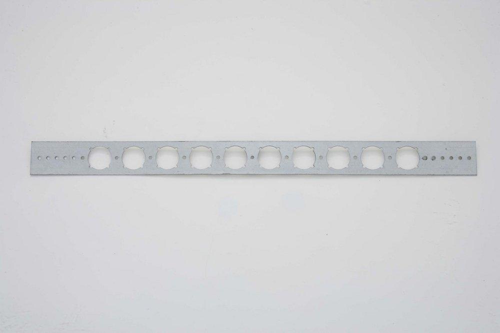 2 in x 20 in with 1-3/8 in holes Galvanized Steel Pipe Support Bracket