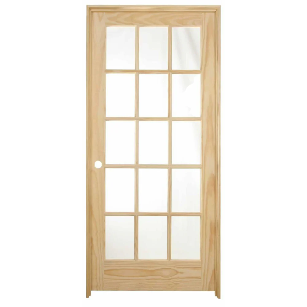 36 in x 80 in 15 Lite Pine Prehung Interior Door