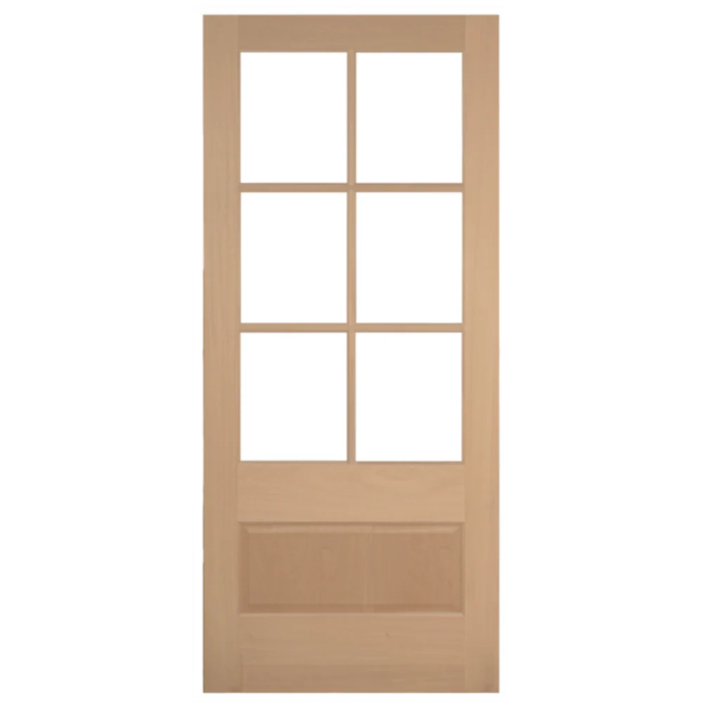 36x80 in Exterior Mahogany Door Slab | 6 Lite