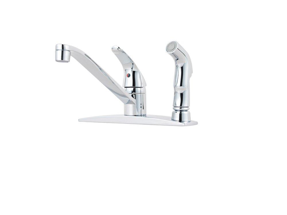 Pfister Pfirst Series™ Single Handle Kitchen Faucet with Side Spray in Polished Chrome