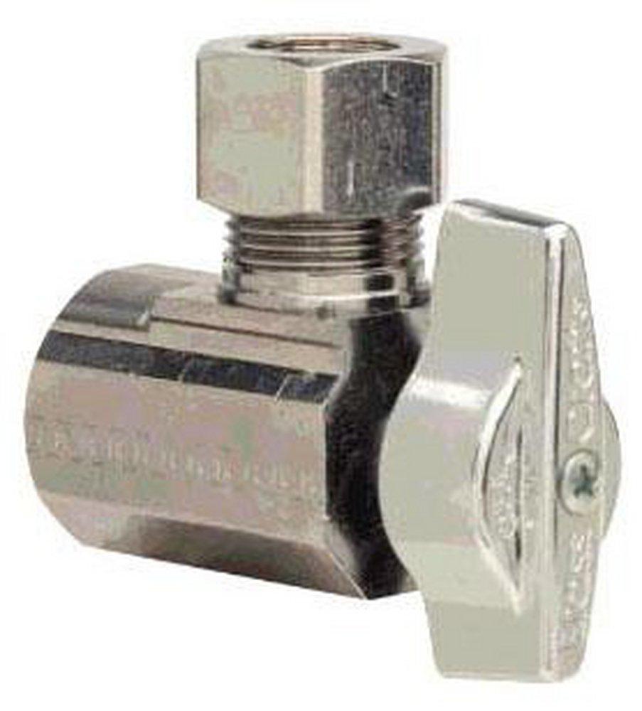 BrassCraft KTR37X Series 1/2 in Ball Handle Angle Supply Stop Valve in Polished Chrome