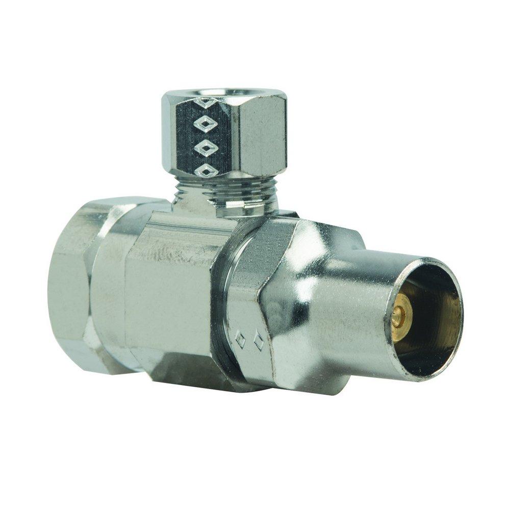 BrassCraft SR17 Series 1/2 x 3/8 in. FIPT x OD Compression Loose Key Handle Angle Supply Stop Valve in Chrome Plated