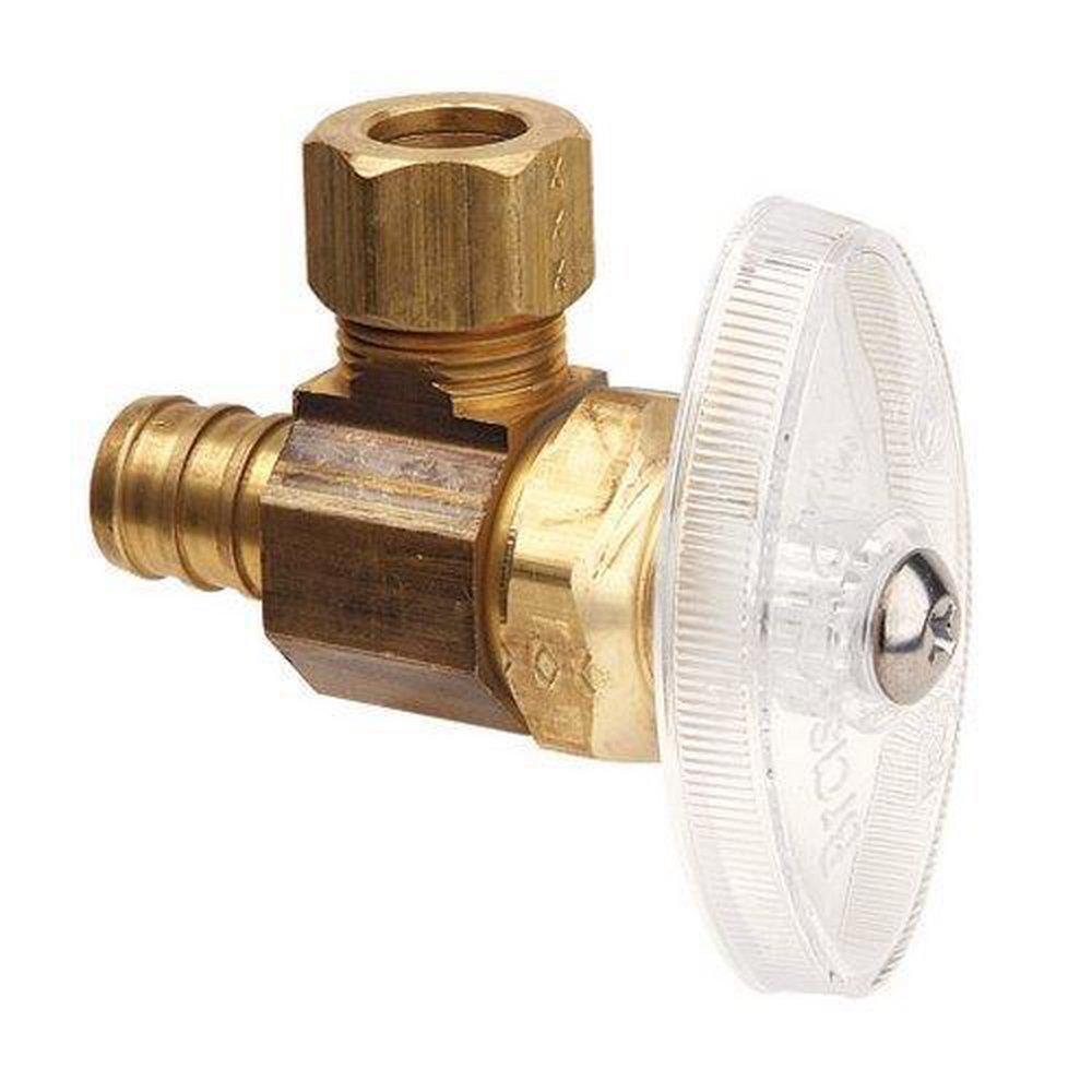 BrassCraft BRPX19 Series 1/2 x 3/8 in. F1807 x OD Compression Knurled Oval Handle Angle Supply Stop Valve in Rough Brass