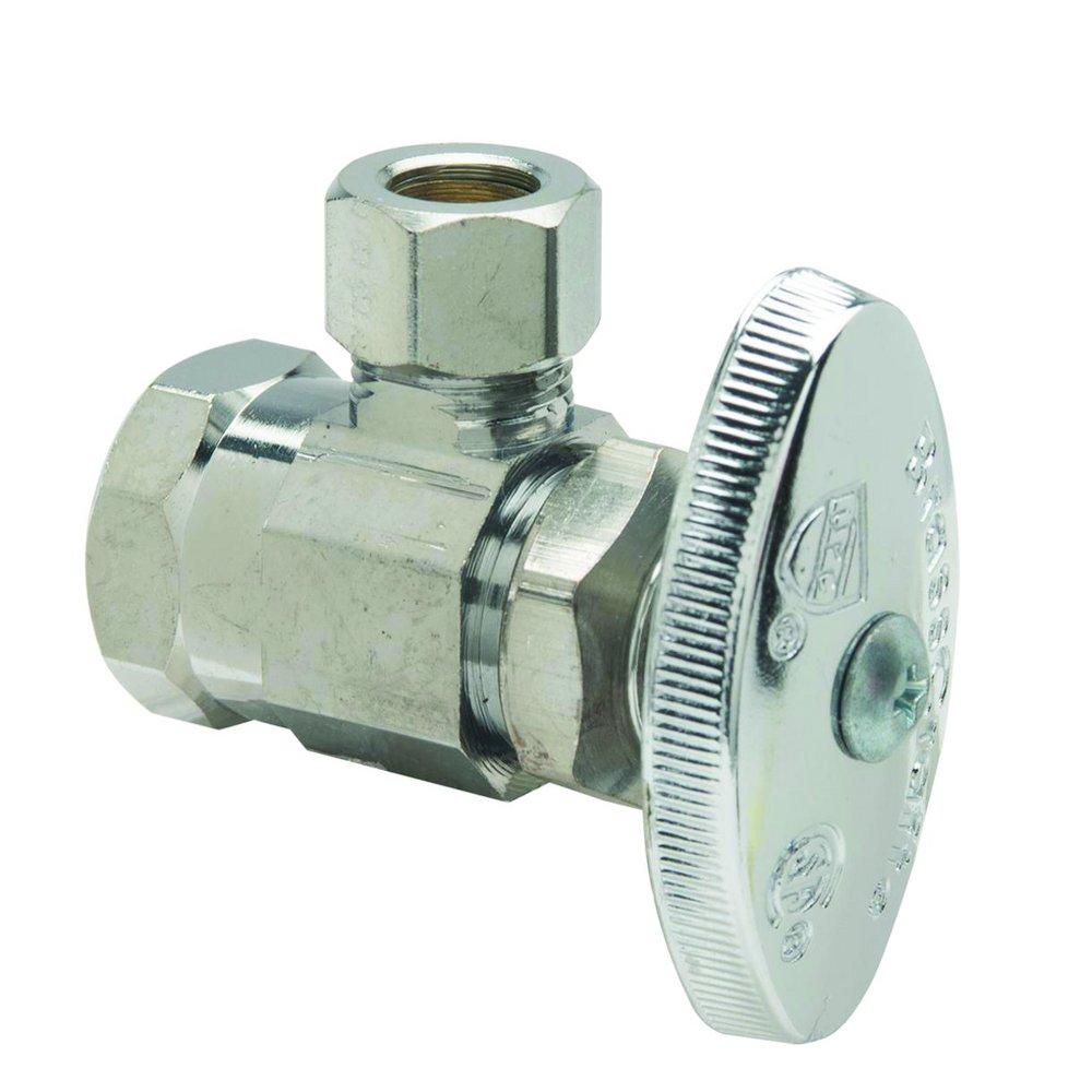 BrassCraft OR17 Series 1/2 x 3/8 in. FIPT x OD Compression Knurled Oval Handle Angle Supply Stop Valve in Chrome Plated
