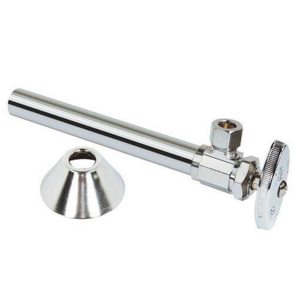 BrassCraft CS40B Series 1/2 x 3/8 in. Sweat x OD Compression Knurled Oval Handle Angle Supply Stop Valve in Chrome Plated
