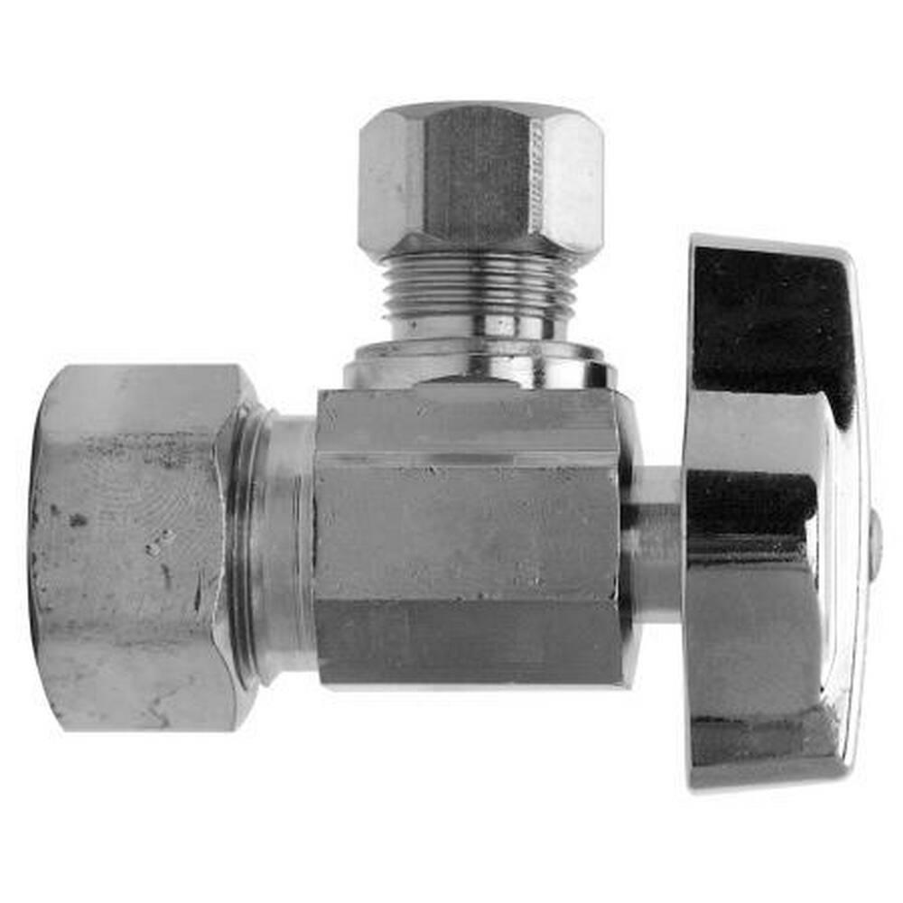 BrassCraft KTCR39 Series 1/2 in. Compression x OD Compression Ball Handle Angle Supply Stop Valve in Chrome Plated
