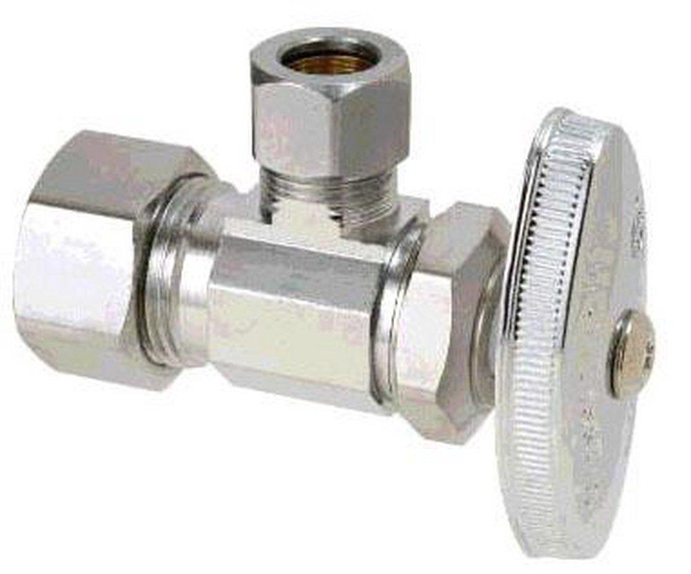 BrassCraft OCR19 Series 1/2 in x 3/8 in Oval Handle Angle Supply Stop Valve in Polished Chrome Brass Craft