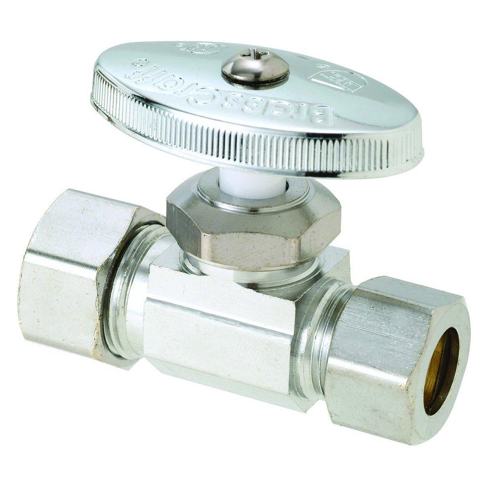BrassCraft OCR39 Series 1/2 in. OD Compression Knurled Oval Handle Angle Supply Stop Valve in Chrome Plated