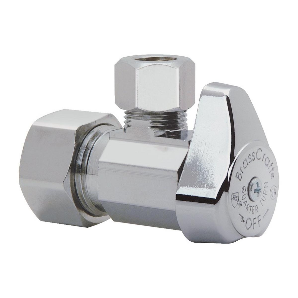BrassCraft G2CR19 Series 1/2 x 3/8 in. Compression x OD Compression Angle Supply Stop Valve in Chrome