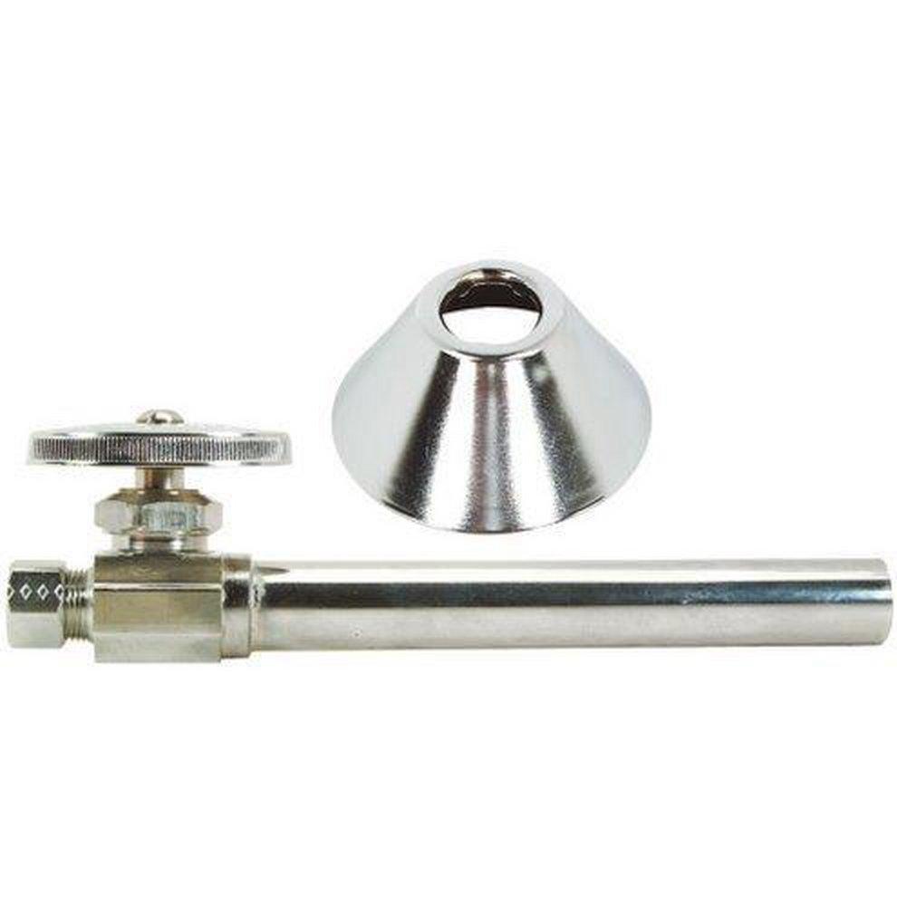 BrassCraft CS41B Series 1/2 x 3/8 in. Sweat x OD Compression Knurled Oval Handle Straight Supply Stop Valve in Chrome Plated