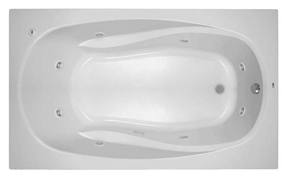 PROFLO® Lansford 72 x 42 in. Whirlpool Drop-In Bathtub with End Drain in White