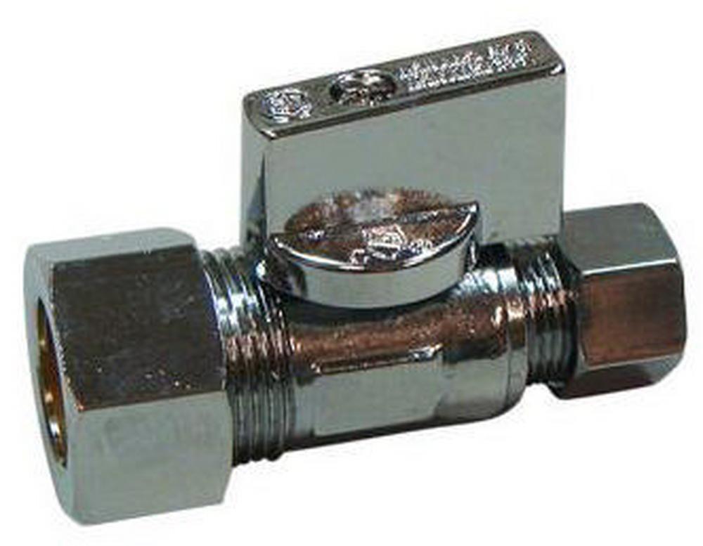 5/8 x 3/8 in. OD Compression Knob Straight Supply Stop Valve in Chrome Plated
