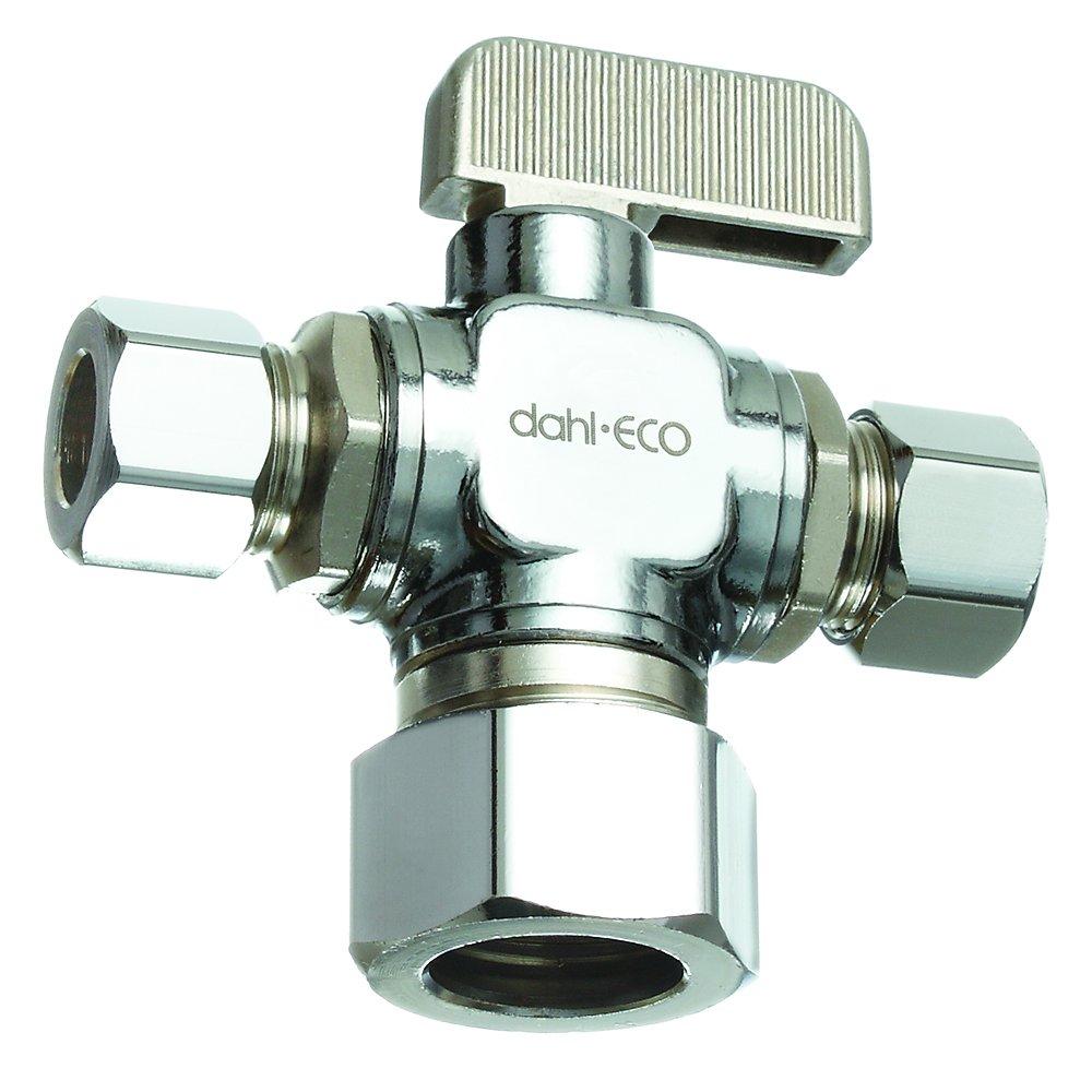 dahl Valve Mini-Ball™ 5/8 x 3/8 in. OD Compression Loose Key Angle Supply Stop Valve in Chrome Plated