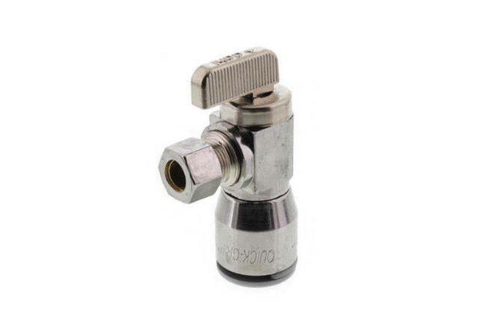 dahl Valve Mini-Ball™ 1/2 x 3/8 in. Push-to-Connect x OD Compression Loose Key Angle Supply Stop Valve in Chrome Plated