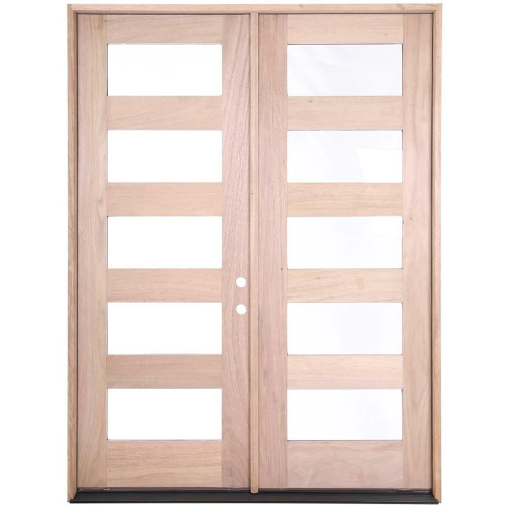 6/0x8/0 Exterior Mahogany Prehung Double Door With 5 Lites