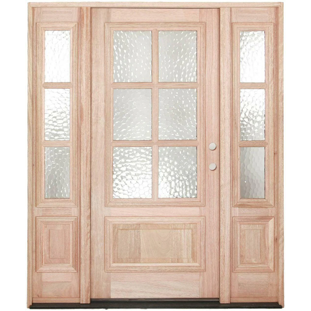 5/9x6/8 Exterior Mahogany Door 6 Lite with Sidelights