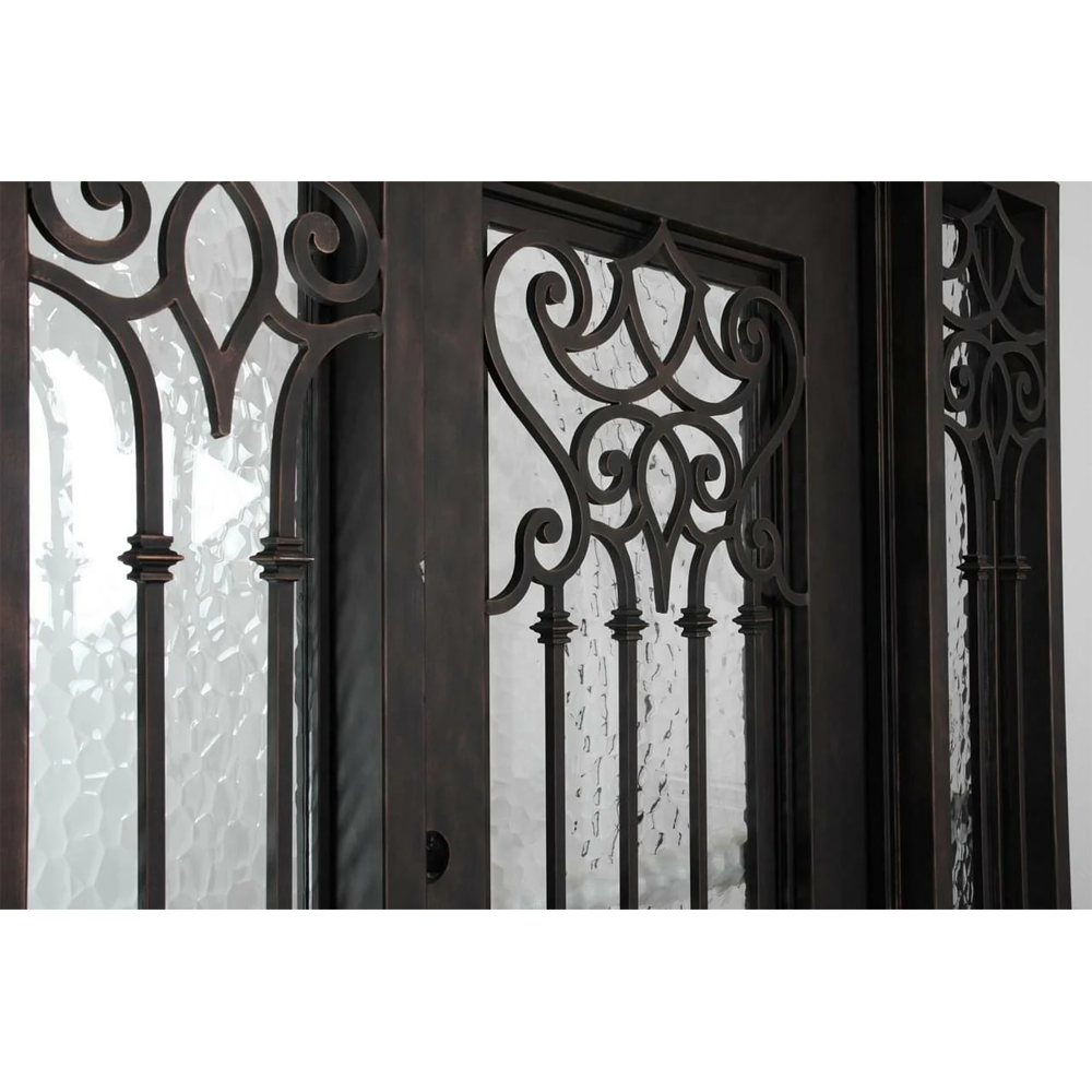Carmen 3/0x6/8 Exterior Wrought Iron Prehung Door