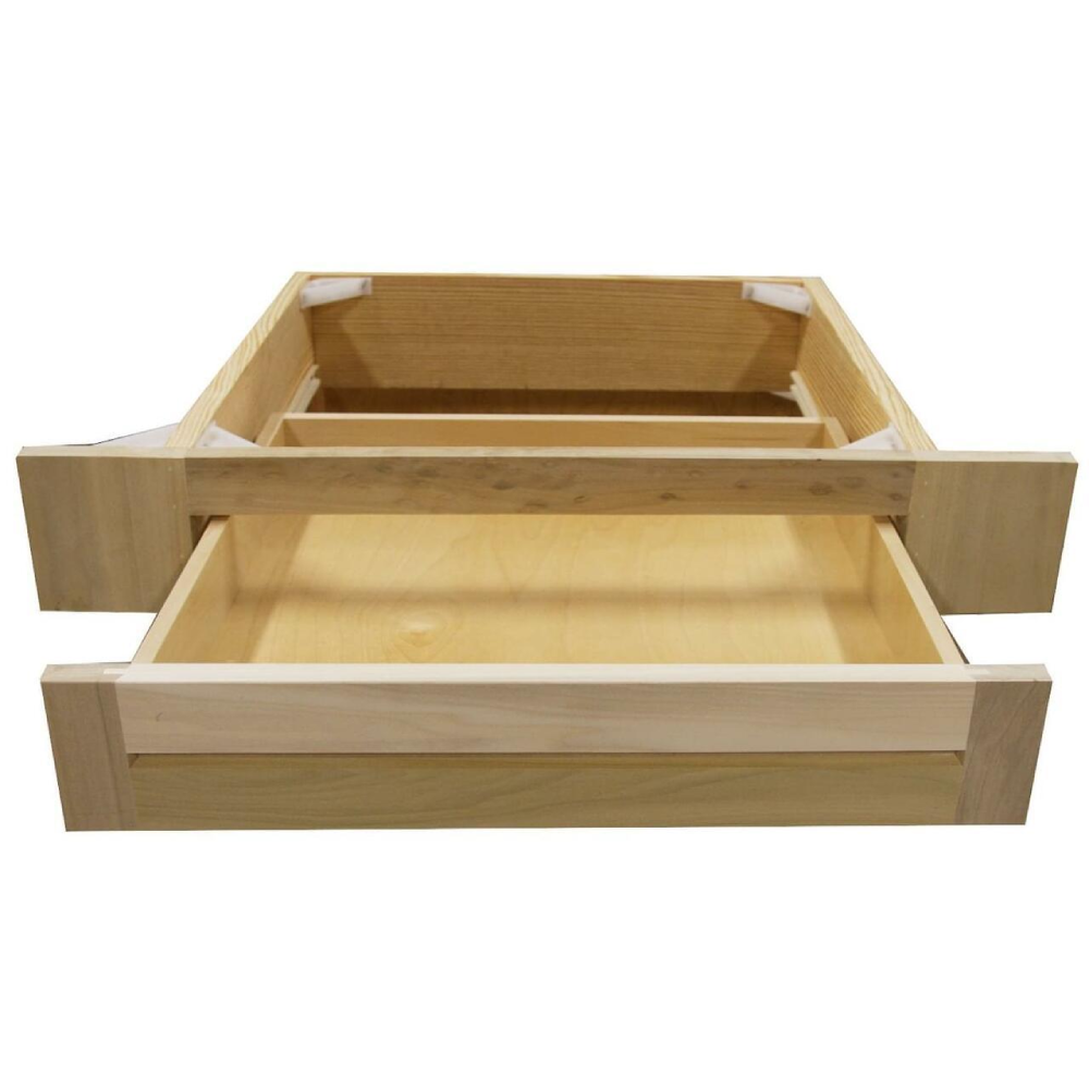 30 in Knee Drawer in Unfinished Poplar for Vanity Cabinet | Shaker Style