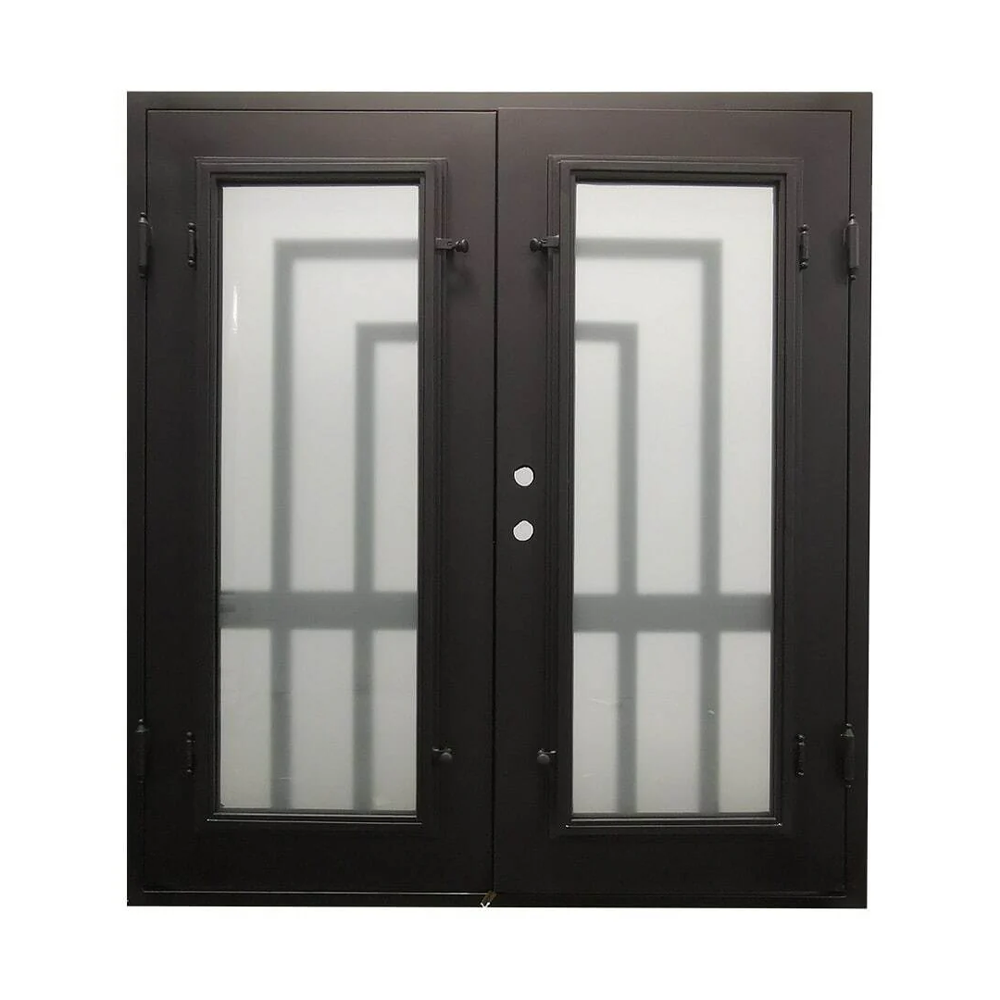 Oslo 6/0x6/8 Exterior Wrought Iron Prehung Double Door