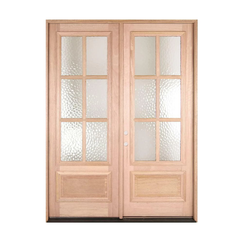 6/0x8/0 Exterior Mahogany Prehung Double Door | 6 Lite